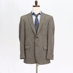 Hart Schaffner Marx 42L Beige Solid 2-Button Sport Coat Blazer Jacket O3…